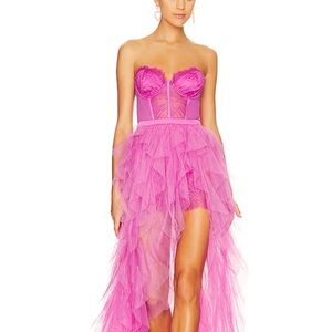 Elegant Pink Strapless Dress